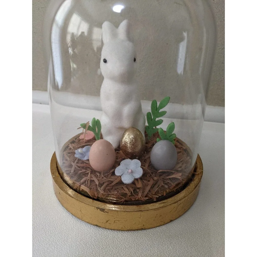 Target Spritz Vintage-Style Easter Bunny Plastic Cloche w/ Eggs Flowers